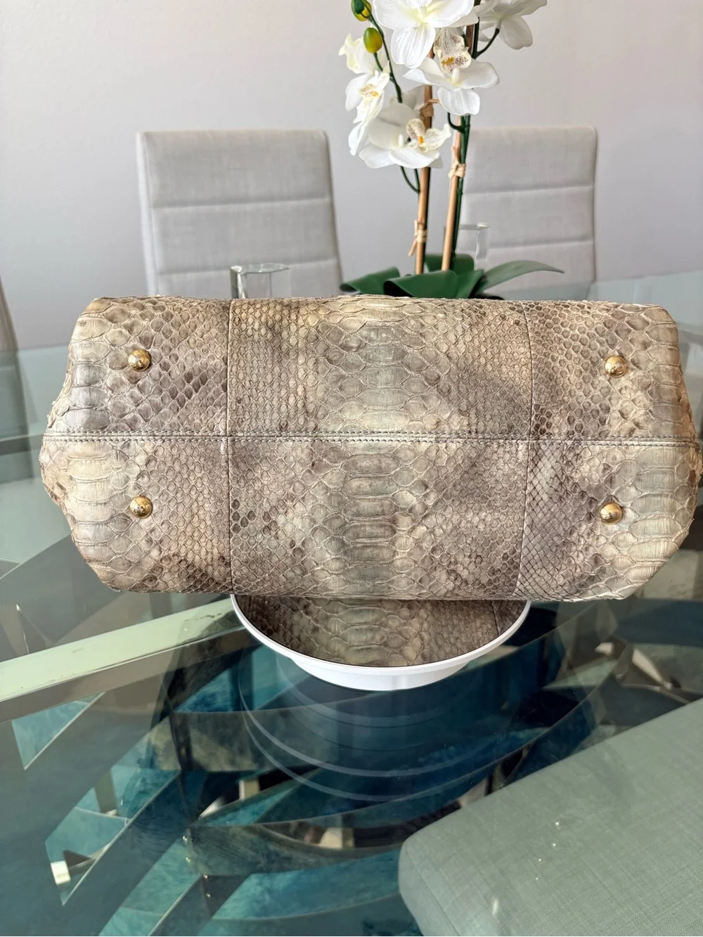 Salvatore Ferragamo Sofia Python Satchel